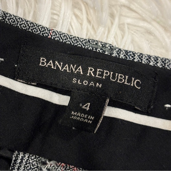 Banana Republic Women's Grey Multi Plaid Sloan Slim Ankle Pants size 4 - Picture 6 of 13